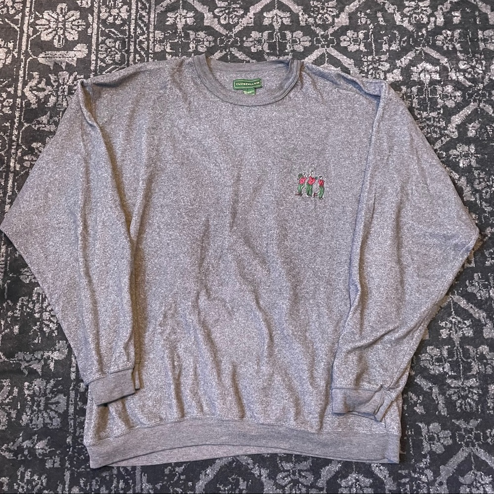 Vintage Clubfellow Gray Cardigan Sweater Long Sleeve Mens Size Large